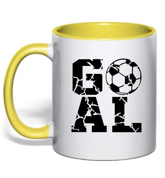 Чашка с цветной ручкой GOAL Лимонный фото