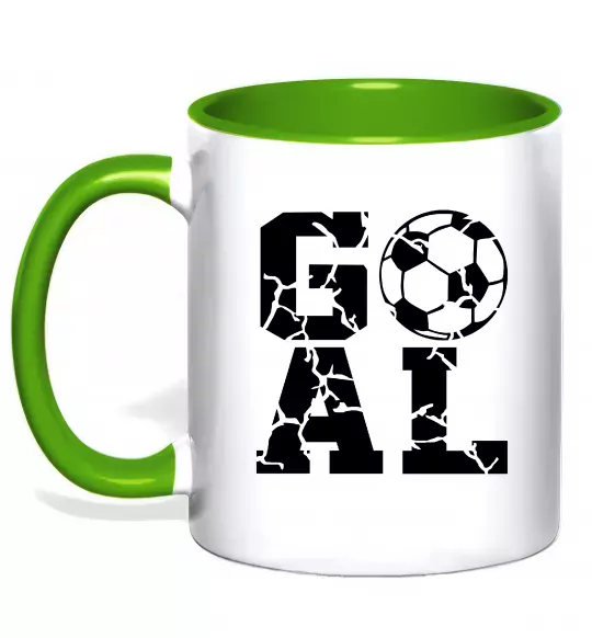 Чашка с цветной ручкой GOAL Зеленый фото