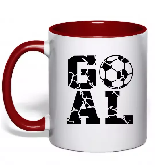 Чашка с цветной ручкой GOAL Красный фото