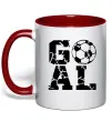 Чашка с цветной ручкой GOAL Красный фото