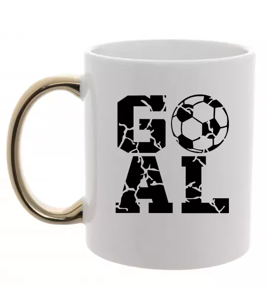 Чашка с цветной ручкой GOAL Золото фото