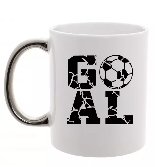 Чашка с цветной ручкой GOAL Серебро фото