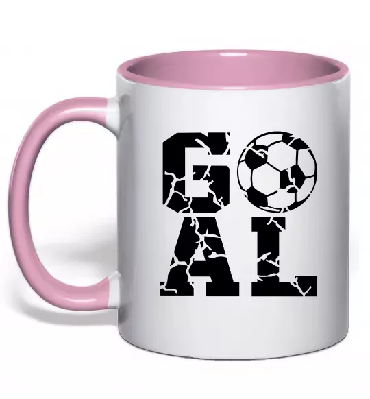 Чашка с цветной ручкой GOAL Нежно розовый фото