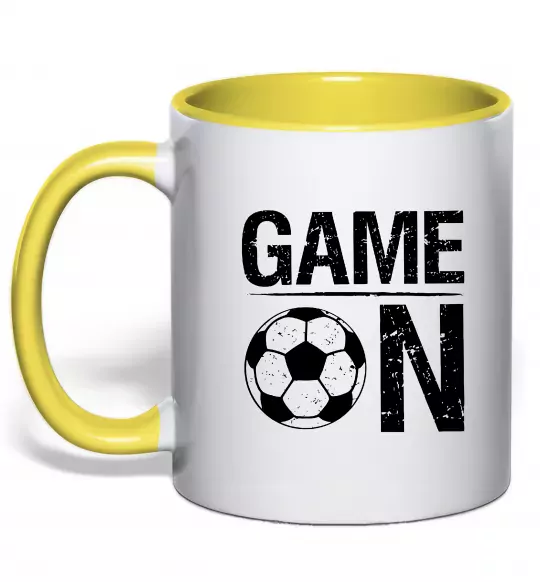 Чашка з кольоровою ручкою Game on Сонячно жовтий фото