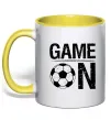 Чашка з кольоровою ручкою Game on Сонячно жовтий фото