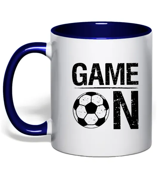 Чашка з кольоровою ручкою Game on Глибокий темно-синій фото