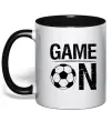 Чашка з кольоровою ручкою Game on Чорний фото