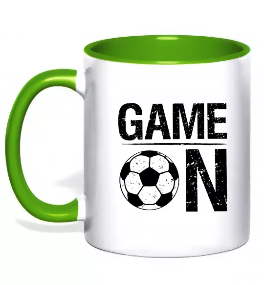 Чашка з кольоровою ручкою Game on Зелений фото