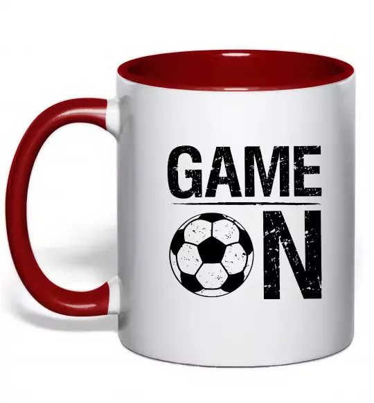 Чашка з кольоровою ручкою Game on Червоний фото