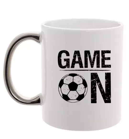 Чашка з кольоровою ручкою Game on Срібло фото