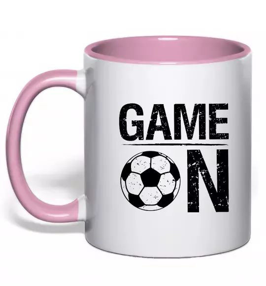 Чашка з кольоровою ручкою Game on Ніжно рожевий фото
