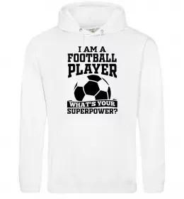 Мужская толстовка (худи) Football superpower Белый фото