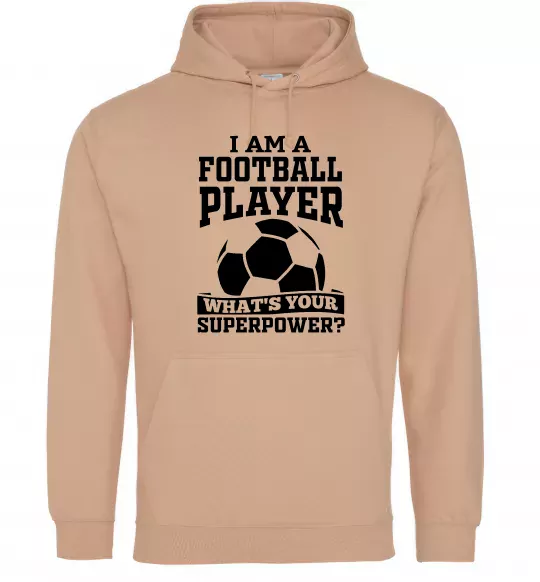 Женская толстовка (худи) Football superpower Песочный фото