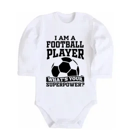 Детский боди Football superpower Белый фото