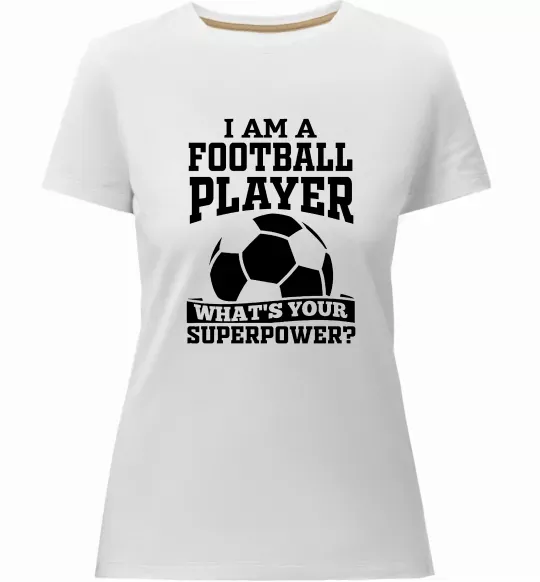 Женская премиум футболка Football superpower Белый фото