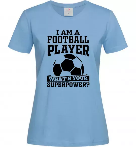 Женская футболка Football superpower Голубой фото