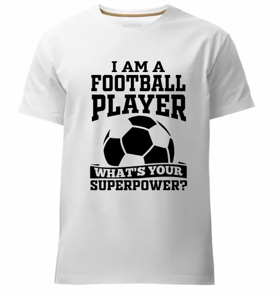 Мужская премиум футболка Football superpower Белый фото