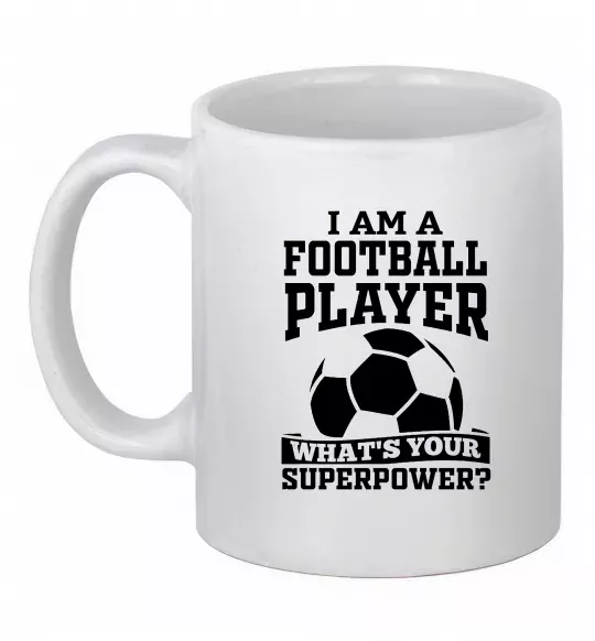 Чашка керамическая Football superpower Белый фото