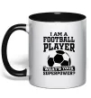 Чашка з кольоровою ручкою Football superpower Чорний Чашка з кольоровою ручкою Football superpower Чорний фото