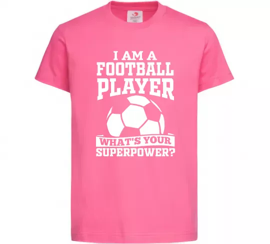 Детская футболка Football superpower Ярко-розовый фото