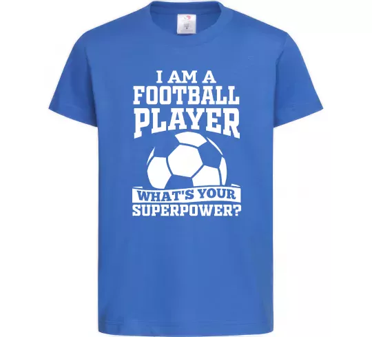 Детская футболка Football superpower Ярко-синий фото