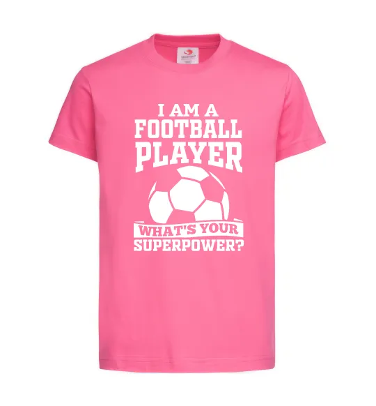 Дитяча футболка Football superpower Яскраво-рожевий фото