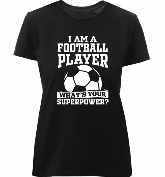 Женская премиум футболка Football superpower Черный фото