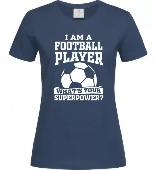Женская футболка Football superpower Темно-синий фото
