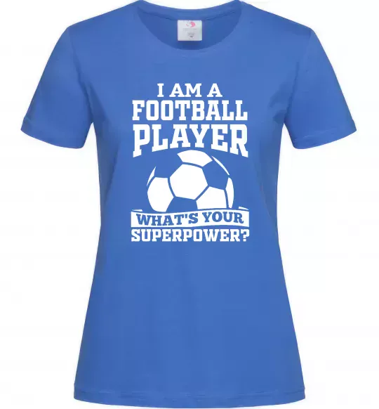 Женская футболка Football superpower Ярко-синий фото