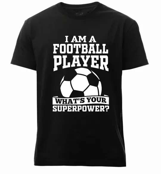 Мужская премиум футболка Football superpower Черный фото