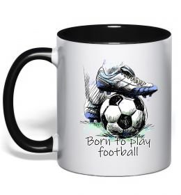 Чашка з кольоровою ручкою Born to play football