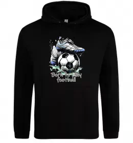 Мужская толстовка (худи) Born to play football Черный фото