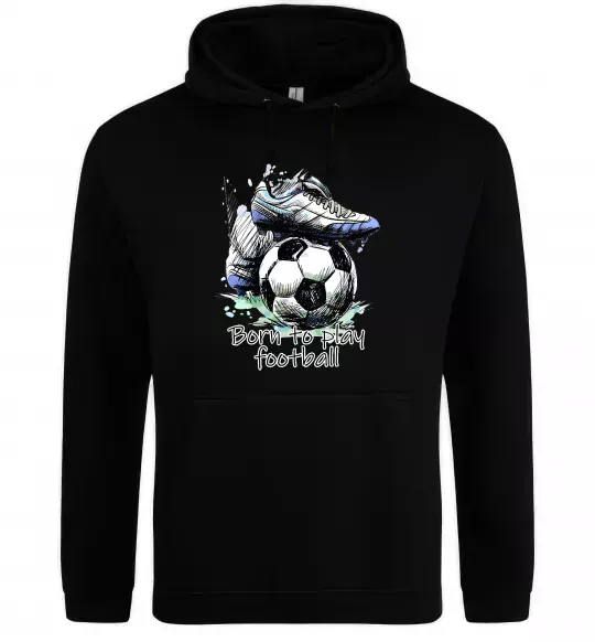Женская толстовка (худи) Born to play football Черный фото