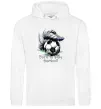 Женская толстовка (худи) Born to play football Белый фото