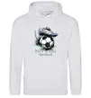 Женская толстовка (худи) Born to play football Серый меланж фото
