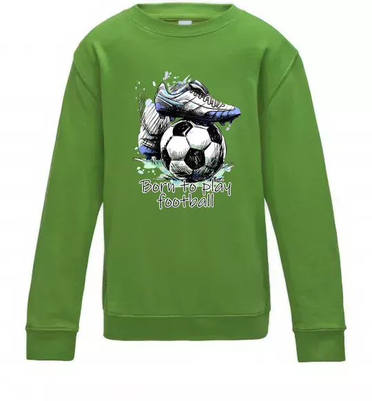 Дитячий світшот Born to play football Лаймовий фото