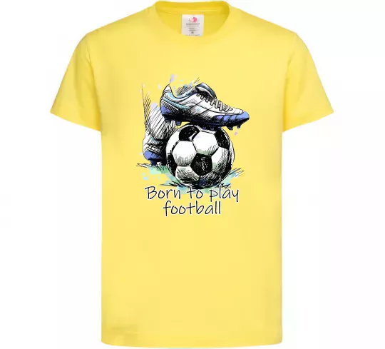 Детская футболка Born to play football Лимонный фото