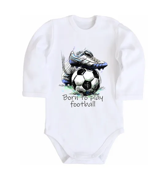 Дитячий бодік Born to play football Білий фото