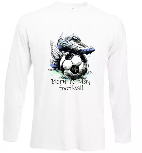 Лонгслив Born to play football Белый фото