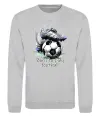 Свитшот Born to play football Серый меланж фото