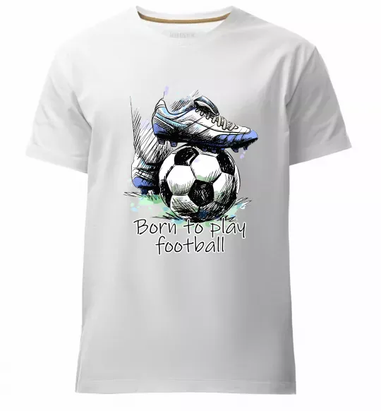 Чоловіча преміум футболка Born to play football Білий фото