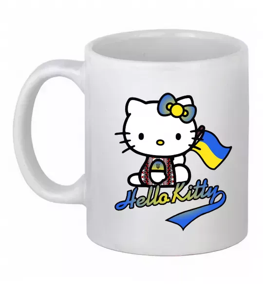 Чашка керамічна Hello kitty українка Білий фото
