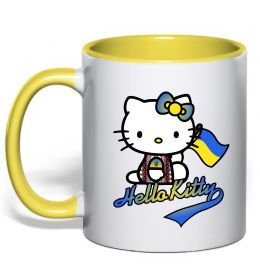 Чашка з кольоровою ручкою Hello kitty українка