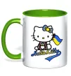 Чашка з кольоровою ручкою Hello kitty українка Зелений фото