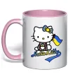 Чашка з кольоровою ручкою Hello kitty українка Ніжно рожевий фото