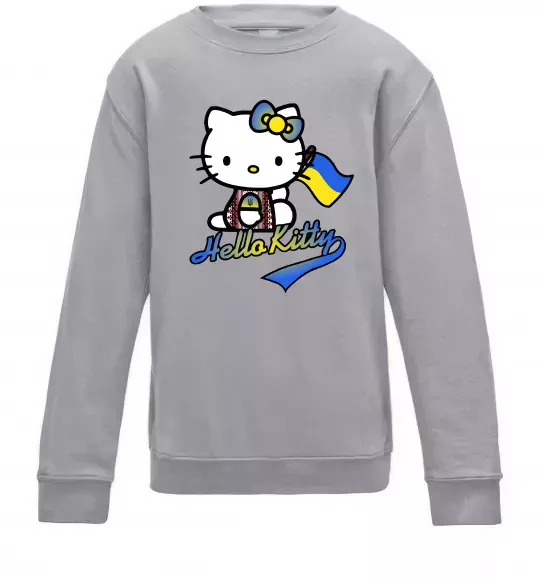 Дитячий світшот Hello kitty українка Сірий меланж фото