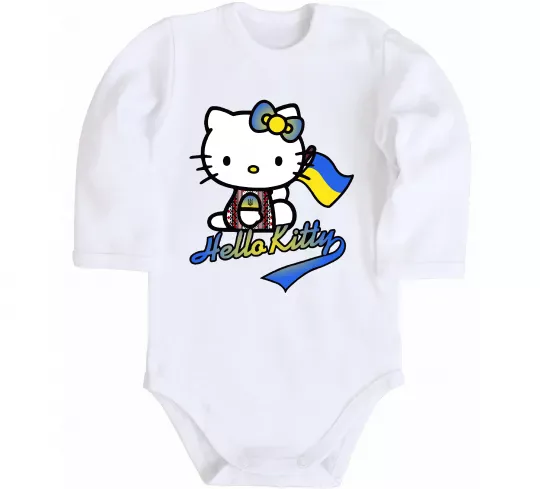 Дитячий бодік Hello kitty українка Білий фото