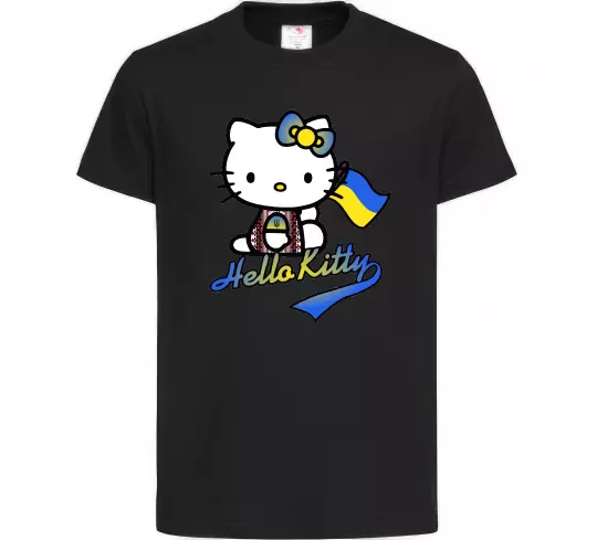 Дитяча футболка Hello kitty українка Чорний фото