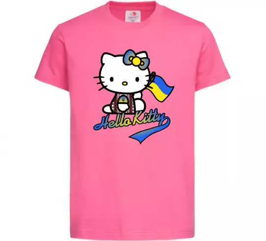 Дитяча футболка Hello kitty українка Яскраво-рожевий фото