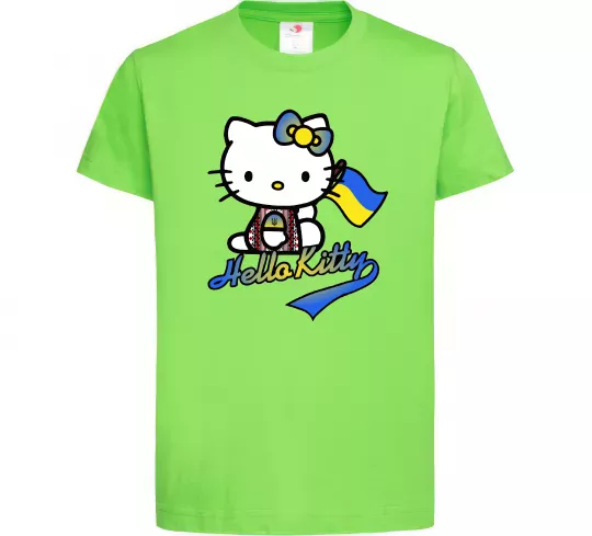 Дитяча футболка Hello kitty українка Лаймовий фото